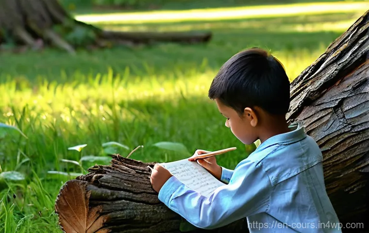 초등학생을 위한 야외 과학 교육 - **"Collaborative Problem-Solving by a Forest Stream"**
    A dynamic, naturalistic photograph captur...