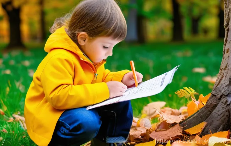 야외 학습 프로그램 설계 시 고려사항 - **Prompt:** A diverse group of elementary school-aged children (around 8-10 years old) are actively ...