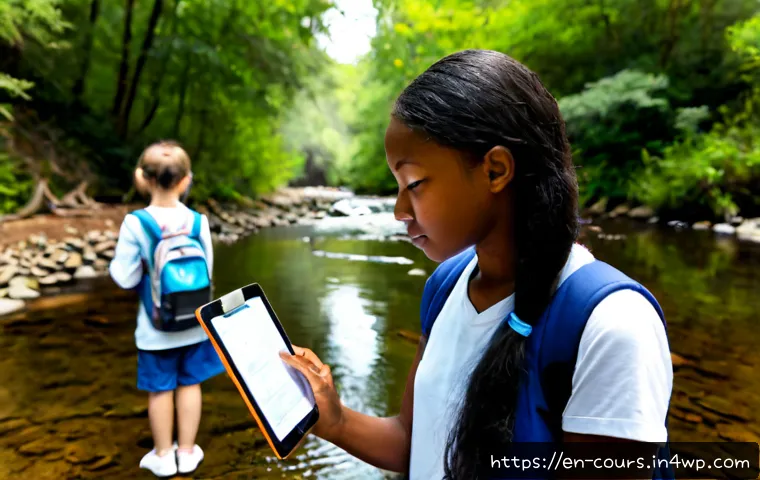 Home 13 야외 학습의 효과적인 평가 방법 - Photorealistic outdoor science learning assessment, a diverse middle-school teacher observing small ...